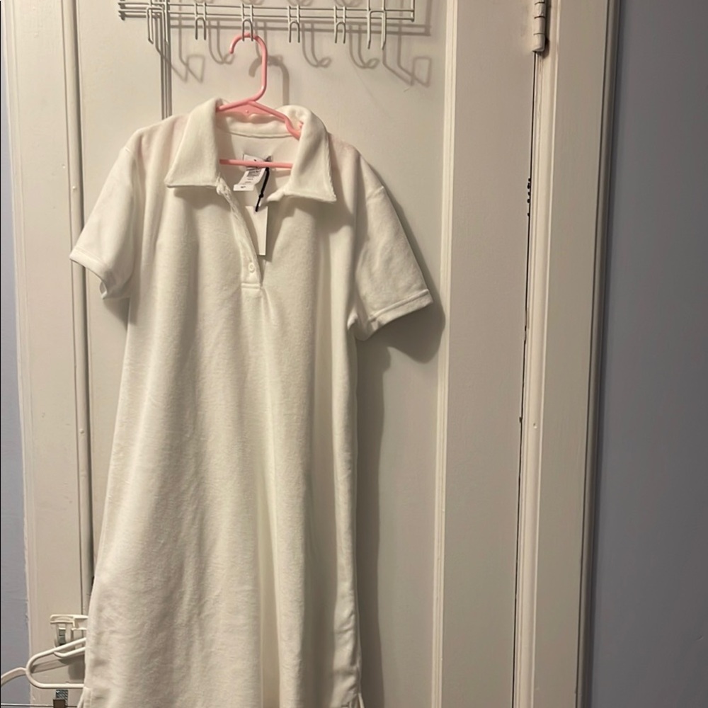 TNA Artizia white terry coverup dress- NWT